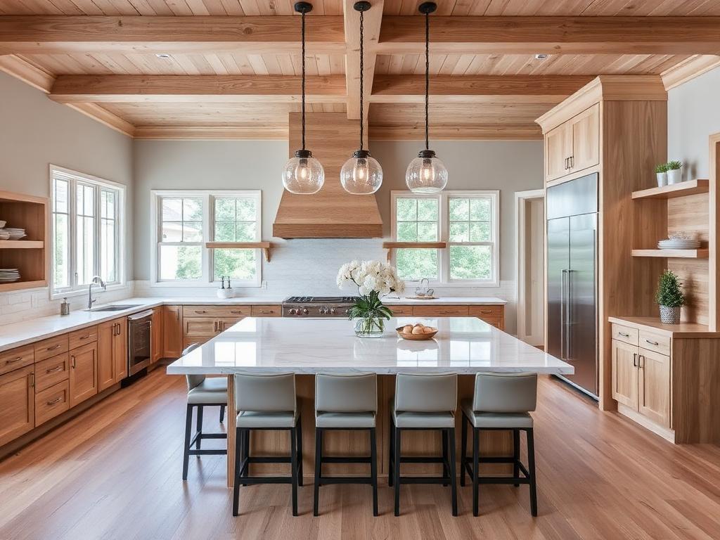 Warm Oak Open Kitchen